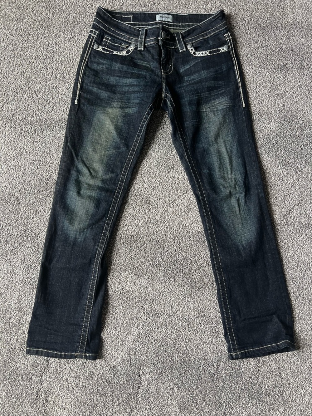 Virgo Women's Dark Blue Straight-Leg Jeans